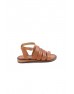 Ülkü Yaman Collection Hakiki Deri Günlük Kadın Sandalet Yeni Sezon Taba Renk