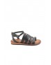 Ülkü Yaman Collection Hakiki Deri Günlük Kadın Sandalet Yeni Sezon Siyah Renk