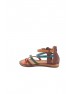 Ülkü Yaman Collection Hakiki Deri Günlük Kadın Sandalet Yeni Sezon Multi Renk