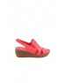 Ülkü Yaman Collection Hakiki Deri Günlük Kadın Sandalet Yeni Sezon Kırmızı Renk - 6040304