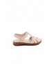 Ülkü Yaman Collection Hakiki Deri Günlük Kadın Sandalet Yeni Sezon Bej Renk - 6041330